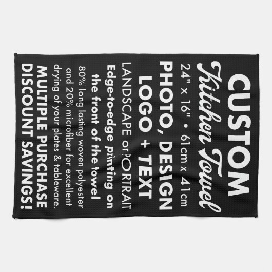 Aangepaste gepersonaliseerde thee / keukenhanddoek (Horizontaal)