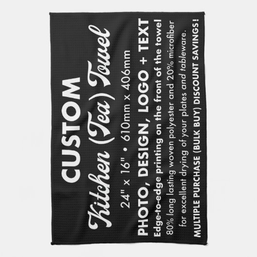 Aangepaste gepersonaliseerde thee, keukenhanddoek  (Verticaal)