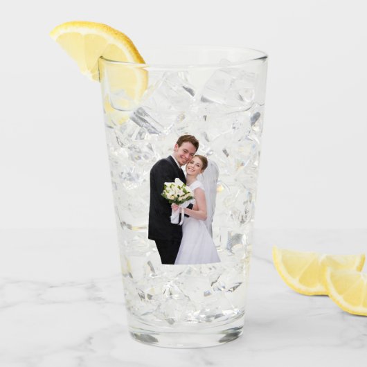 Aangepaste gepersonaliseerde trouwfoto 2-zijdig  glas (Voorkant ijs)