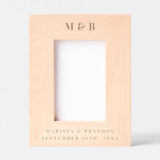 Aangepaste Gepersonaliseerde Trouwpaar Monogram Fo Gegraveerde Lijstjes (Voorkant)