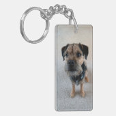 Aangepaste gepersonaliseerde twee foto dubbelzijdi sleutelhanger (Voorkant Links)