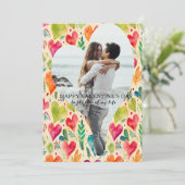 Aangepaste Gepersonaliseerde Valentijnse Fotokaart Feestdagenkaart (Staand voorkant)