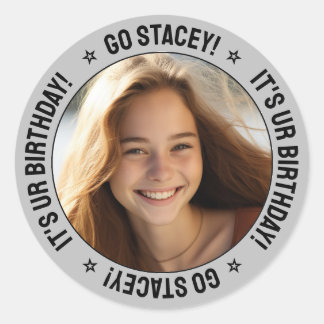 Aangepaste gepersonaliseerde verjaardag bericht, n ronde sticker