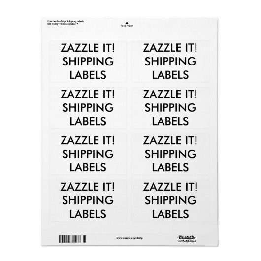 Aangepaste gepersonaliseerde verzendlabels Blanco Etiket (Full Sheet)