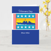 Aangepaste gepersonaliseerde veteranen dag marine  kaart (Gele Bloem)