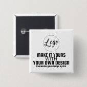 Aangepaste gepersonaliseerde vierkante knop sjablo button 5,1 cm (Voorkant /achterkant)