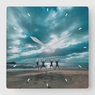 Aangepaste gepersonaliseerde vierkante wandklok Vo