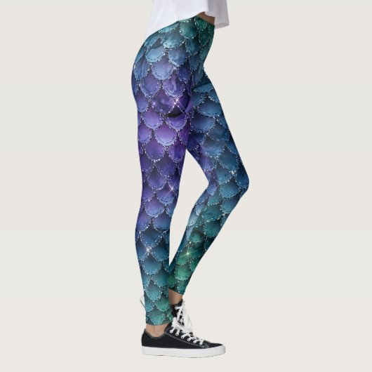 Aangepaste gepersonaliseerde vis zeemeermin leggings (Rechts)