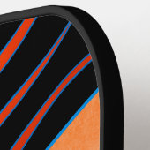Aangepaste gepersonaliseerde vlammen Sinaasappel & Pickleball Paddle (Links Detail)