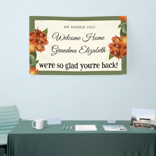 Aangepaste gepersonaliseerde Welkom Home Sign Spandoek (Beurs)