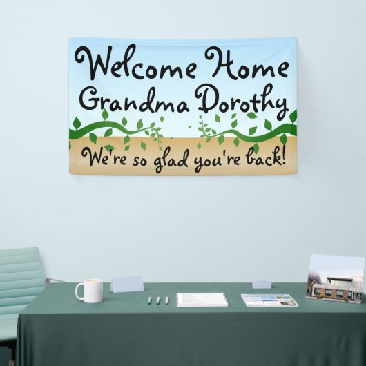 Aangepaste gepersonaliseerde Welkom Home Sign Spandoek (Beurs)