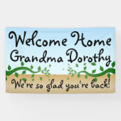 Aangepaste gepersonaliseerde Welkom Home Sign Spandoek (Horizontaal)