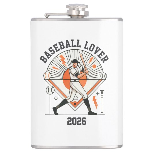 Aangepaste gepersonaliseerde wereldwijde honkbal 2 heupfles (Voorkant)