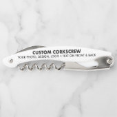 Aangepaste gepersonaliseerde witte Kurkentrekker f (Achterkant)