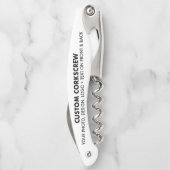 Aangepaste gepersonaliseerde witte Kurkentrekker f (Achterkant)