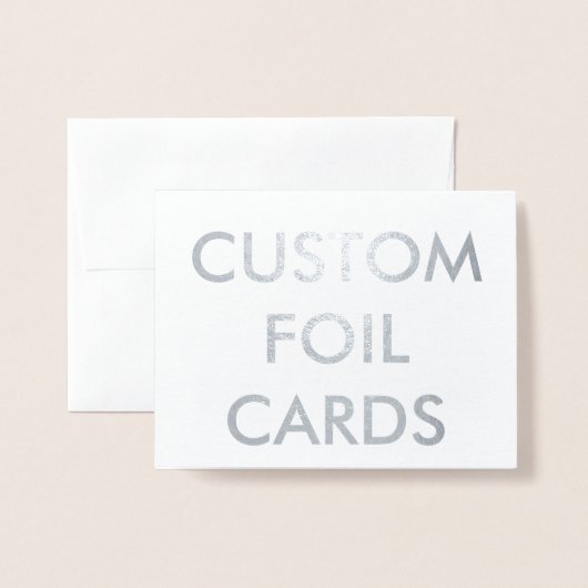 Aangepaste gepersonaliseerde zilverfolie Wenskaart Folie Kaarten (Voorkant met envelop)