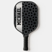 Aangepaste gepersonaliseerde zwart en zilver pickleball paddle (Achterkant)