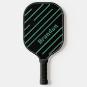 Aangepaste gepersonaliseerde zwart met Blauwgroen Pickleball Paddle (Voorkant)