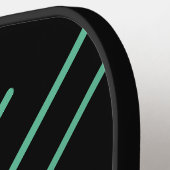 Aangepaste gepersonaliseerde zwart met Blauwgroen Pickleball Paddle (Links Detail)