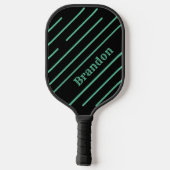 Aangepaste gepersonaliseerde zwart met Blauwgroen Pickleball Paddle (Achterkant)