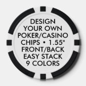 Aangepaste Gepersonaliseerde ZWARTE CASINO / POKER Poker Chips (Voorkant)