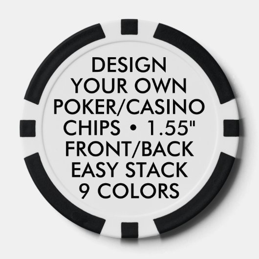 Aangepaste Gepersonaliseerde ZWARTE CASINO / POKER Poker Chips (Voorkant)