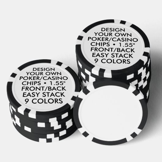 Aangepaste Gepersonaliseerde ZWARTE CASINO / POKER Poker Chips (Opstapeling)