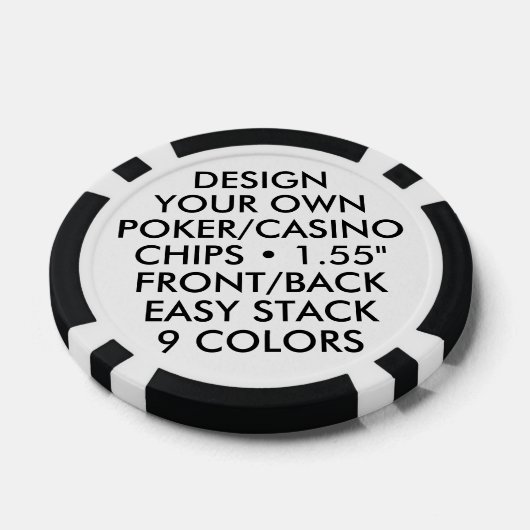 Aangepaste Gepersonaliseerde ZWARTE CASINO / POKER Poker Chips (Enkel)