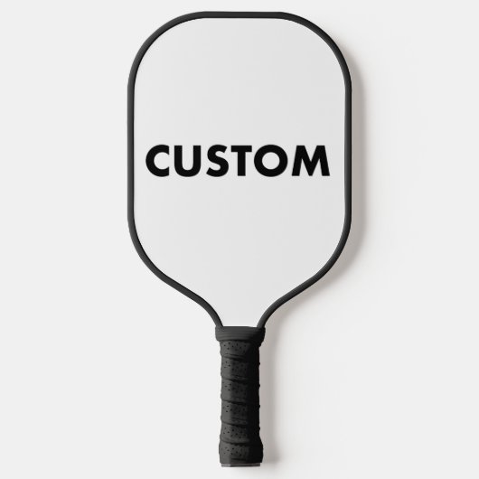 Aangepaste Gepersonaliseerde ZWARTE Handvat & Trim Pickleball Paddle (Voorkant)