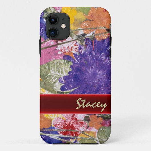 Aangepaste geperste kleurrijke bloemen kunst iphon Case-Mate iPhone case (Achterkant)