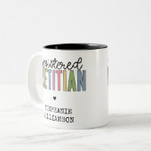 Aangepaste geregistreerde diëtititititiaanse multi tweekleurige koffiemok (Voorkant links)
