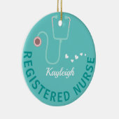 Aangepaste geregistreerde verpleegkundige stethosc keramisch ornament (Rechts)