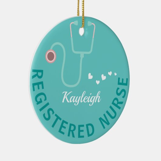 Aangepaste geregistreerde verpleegkundige stethosc keramisch ornament (Rechts)