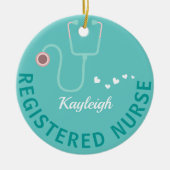 Aangepaste geregistreerde verpleegkundige stethosc keramisch ornament (Voorkant)