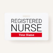 Aangepaste geregistreerde zuster-naamkaart met cli badge (Voorkant)