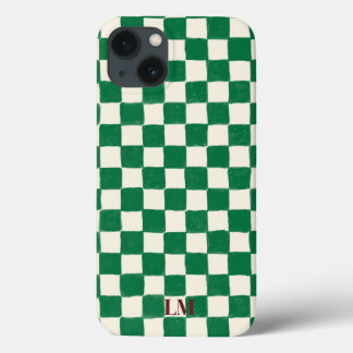 Aangepaste geruite groene telefoonhoes Case-Mate iPhone case