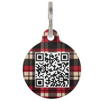 Aangepaste geruite QR-code Huisdierpenning