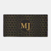 Aangepaste geschenk monogram goud geometrisch zwar bureaumat (Voorkant)