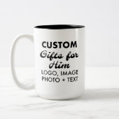 Aangepaste geschenken voor Hem Black Two-Tone Mok  (Links)