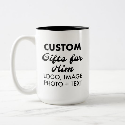 Aangepaste geschenken voor Hem Black Two-Tone Mok  (Links)