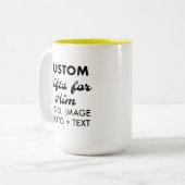 Aangepaste geschenken voor Hem Gele Twee-Tone Mok  (Voorkant links)