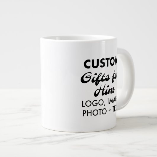 Aangepaste geschenken voor Hem Giant Jumbo Mok 20o (Voorkant rechts)