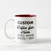 Aangepaste geschenken voor Hem Maroon Two-Tone Mok (Links)