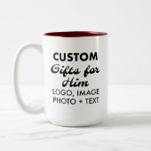 Aangepaste geschenken voor Hem Maroon Two-Tone Mok (Links)