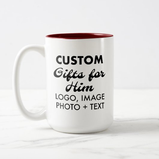 Aangepaste geschenken voor Hem Maroon Two-Tone Mok (Links)