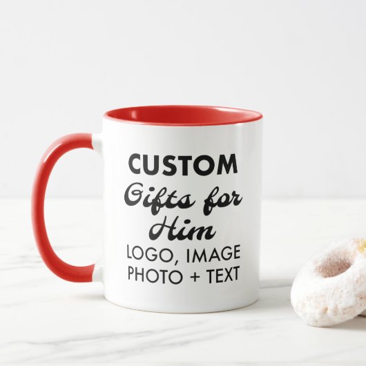 Aangepaste geschenken voor Hem Rode Combo Mok 11oz (Met donut)