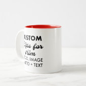 Aangepaste geschenken voor Hem Rode Twee-Tone Mok (Voorkant links)