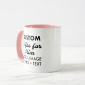 Aangepaste geschenken voor Hem Roze Combo Mok 11oz (Voorkant links)