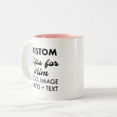 Aangepaste geschenken voor Hem Roze Twee-Tone Mok (Voorkant links)