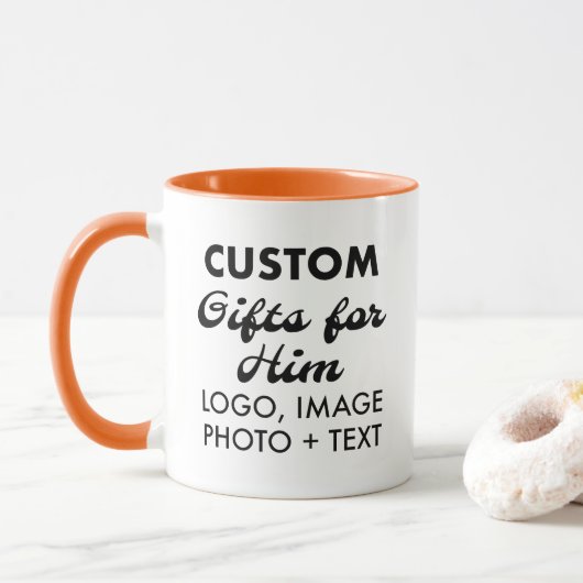 Aangepaste geschenken voor Hem Sinaasappel Combo M Mok (Met donut)